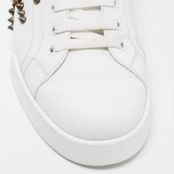 Dolce & Gabbana White Leather Portofino Low Top Sneakers Size 44.5