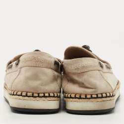 Dolce & Gabbana Beige Suede Slip On Espadrille Loafers Size 43