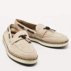 Dolce & Gabbana Beige Suede Slip On Espadrille Loafers Size 43