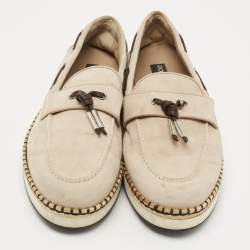 Dolce & Gabbana Beige Suede Slip On Espadrille Loafers Size 43