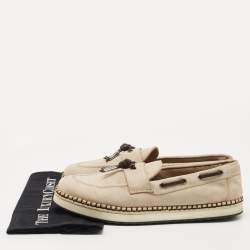 Dolce & Gabbana Beige Suede Slip On Espadrille Loafers Size 43