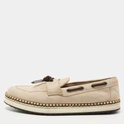 Dolce & Gabbana Beige Suede Slip On Espadrille Loafers Size 43