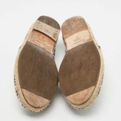 Dolce & Gabbana Blue/White Maiolica Print Canvas Slip On Espadrilles Size 41