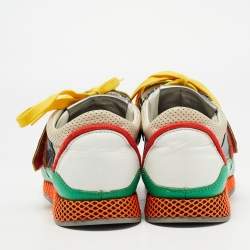 Dolce & Gabbana Multicolor Patent And Perforated Leather Low Top Sneakers Size 39