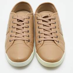 Pre Owned Dolce & Gabbana Light Brown Leather Low Top Sneakers Size 44.5