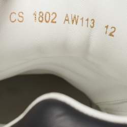 Pre Owned Dolce & Gabbana White/Black Leather Portofino Low Top Sneakers Size 46