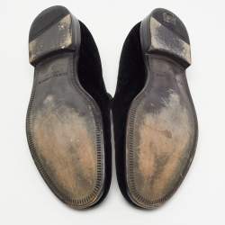 Pre Owned Dolce & Gabbana Black Velvet Slip On Loafers Size 41