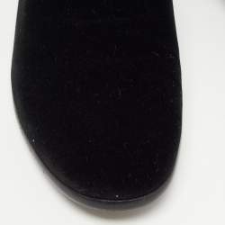 Pre Owned Dolce & Gabbana Black Velvet Slip On Loafers Size 41