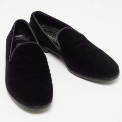 Pre Owned Dolce & Gabbana Black Velvet Slip On Loafers Size 41
