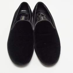 Pre Owned Dolce & Gabbana Black Velvet Slip On Loafers Size 41