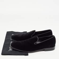 Pre Owned Dolce & Gabbana Black Velvet Slip On Loafers Size 41