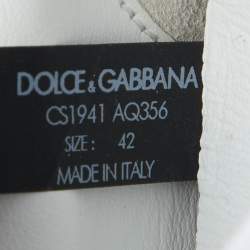 Dolce & Gabbana Black/White Leather and Nylon Low Top Sneakers Size 42