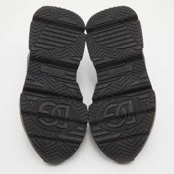 Dolce & Gabbana Black/White Leather and Nylon Low Top Sneakers Size 42