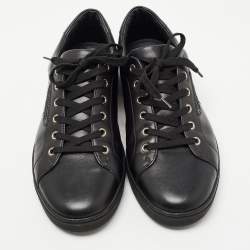 مملوكة مسبقًا Dolce & Gabbana Black Leather Lace Up Sneakers Size 40