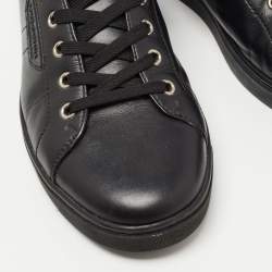 مملوكة مسبقًا Dolce & Gabbana Black Leather Lace Up Sneakers Size 40