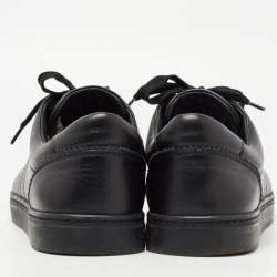 مملوكة مسبقًا Dolce & Gabbana Black Leather Lace Up Sneakers Size 40