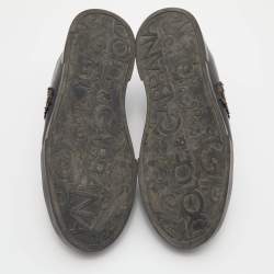 مملوكة مسبقًا حذاء رياضي دولتشي آند غابانا بورتوفوليو جلد أبيض/أسود مقاس 41