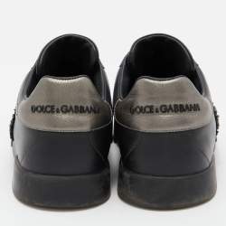 مملوكة مسبقًا حذاء رياضي دولتشي آند غابانا بورتوفوليو جلد أبيض/أسود مقاس 41