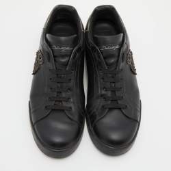 مملوكة مسبقًا حذاء رياضي دولتشي آند غابانا بورتوفوليو جلد أبيض/أسود مقاس 41