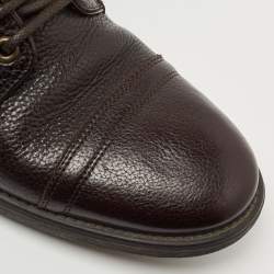 Dolce & Gabbana Dark Brown Leather Siracusa Bison Boots Size 44