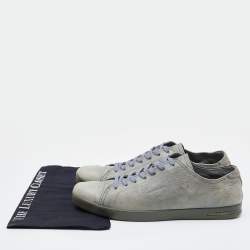 مملوكة مسبقًا Dolce & Gabbana Grey Leather Low Top Sneakers Size 43