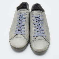 مملوكة مسبقًا Dolce & Gabbana Grey Leather Low Top Sneakers Size 43