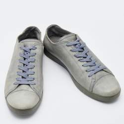 مملوكة مسبقًا Dolce & Gabbana Grey Leather Low Top Sneakers Size 43