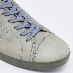 مملوكة مسبقًا Dolce & Gabbana Grey Leather Low Top Sneakers Size 43