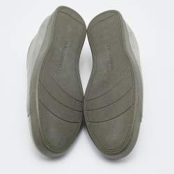 مملوكة مسبقًا Dolce & Gabbana Grey Leather Low Top Sneakers Size 43