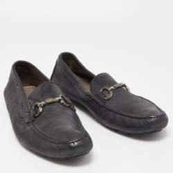 Pre Owned Dolce & Gabbana Black Leather Slip On Loafers Size 44