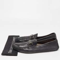 Pre Owned Dolce & Gabbana Black Leather Slip On Loafers Size 44