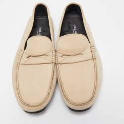 مملوكة مسبقًا Dolce & Gabbana Beige Nubuck Penny Loafers Size 43