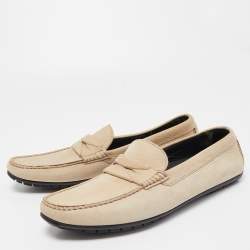 مملوكة مسبقًا Dolce & Gabbana Beige Nubuck Penny Loafers Size 43