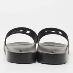 Dolce & Gabbana Black Rubber DG Logo Slide Flats Size 45