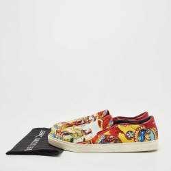 Dolce & Gabbana Multicolour Canvas Oriental  Print Slip On Sneakers Size 43.5