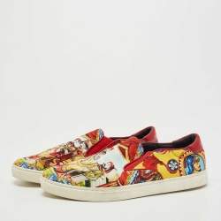 Dolce & Gabbana Multicolour Canvas Oriental  Print Slip On Sneakers Size 43.5