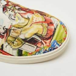 Dolce & Gabbana Multicolour Canvas Oriental  Print Slip On Sneakers Size 43.5