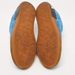 Dolce & Gabbana Blue /White  Suede and Leather Low Top Sneakers Size 43