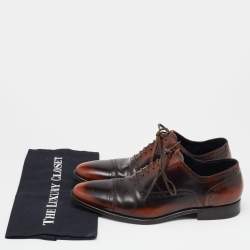 Dolce & Gabbana Brown Leather Brogue Lace Up Oxford Size 43