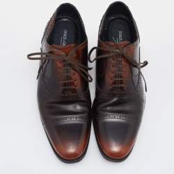 Dolce & Gabbana Brown Leather Brogue Lace Up Oxford Size 43