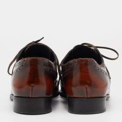 Dolce & Gabbana Brown Leather Brogue Lace Up Oxford Size 43