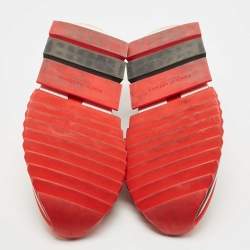 Dolce & Gabbana Red Fabric Graffiti Logo Sorrento Slip On Sneakers Size 44