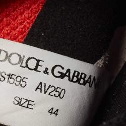 Dolce & Gabbana Red Fabric Graffiti Logo Sorrento Slip On Sneakers Size 44