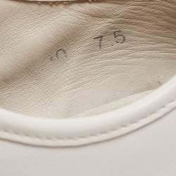 مملوكة مسبقًا Dolce & Gabbana White Leather Lace Low Top Sneakers Size 41.5