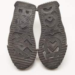 مملوكة مسبقًا Dolce & Gabbana Black Leather NS1 Logo Low Top Sneakers Size 43.5