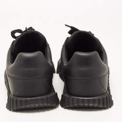 مملوكة مسبقًا Dolce & Gabbana Black Leather NS1 Logo Low Top Sneakers Size 43.5