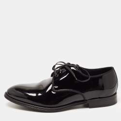 Dolce & Gabbana Black Patent Leather Lace Up Derby Size 40