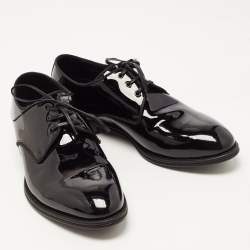 Dolce & Gabbana Black Patent Leather Lace Up Derby Size 40