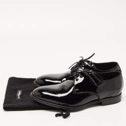 Dolce & Gabbana Black Patent Leather Lace Up Derby Size 40
