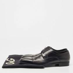 Dolce & Gabbana Black Leather Lace Up Derby Size 41